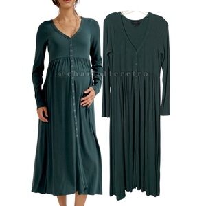 HATCH • The Softest Rib Nursing Dress - Pine